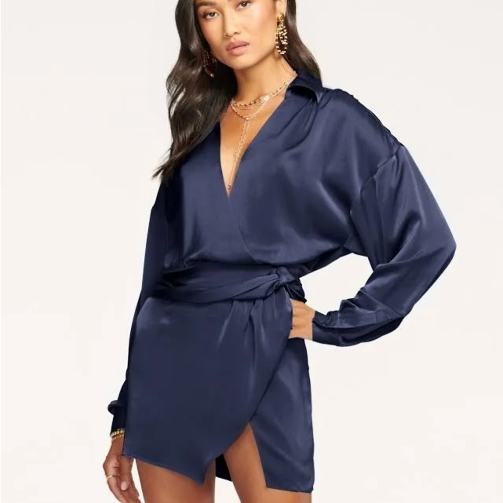 NWT Ramy Brook Jaymie Wrap Dress Navy